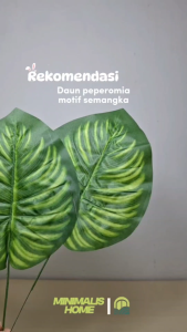 Daun Peperomia Motif Semangka Artificial Daun Talas Hias Plastik
