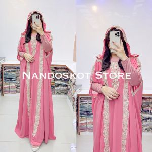 Kaftan Bordir Mewah Bahan Ceruti Premium & Ukuran Jumbo