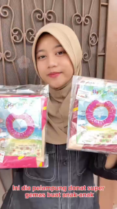 Pelampung Donat Gigitan Pink Pelampung Renang Unik Ban Renang Donut - Pelampung Donut Strawberry