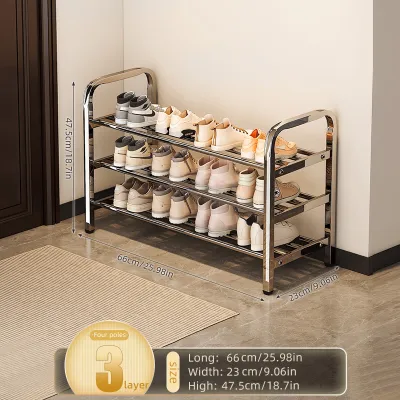 MarCur Home Shoe Rack Organizer Stainless Steel 3-6 Layers Storage Rack Thicken Waterproof Rust-Proof Stable