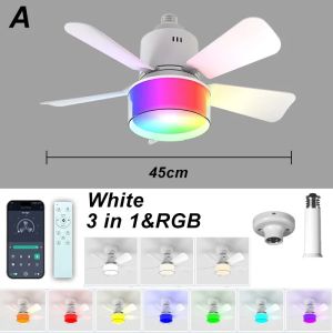 Smart Ceiling Fan LED Lighting E27 Lamp APP Bluetooth Control Dimmable Silent Timer Design Ceiling Fans for Bedroom Decor