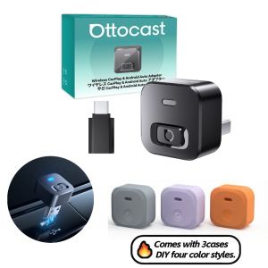 Ottocast Mini 2 Wireless Carplay Adapter Converter Mini CP AA Upgrade Device Wi-Fi6 BT5.4 Dual Channel Plug&Play Smart Pairing