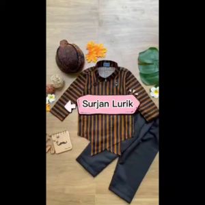 Surjan Lurik | Baju Adat Jawa Anak Laki Laki dan Dewasa | Kostum Carnaval | Azzafran for Mommy