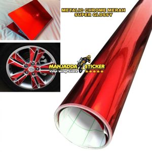 Stiker Skotlet Motor Merah metalic Doff Panjang 5 Meter