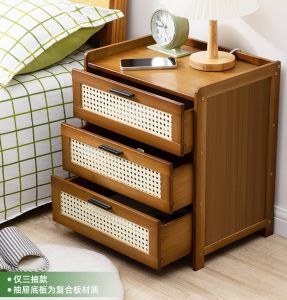 Oishi Bamboo wood Bedroom Bedside table Kabinet Kecil Meja Sisi 床头柜