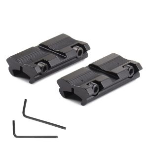 2Pcs 11mm to 20mm Weaver Picatinny Rail Adapter Scope Mount Base Converter 9.5mm-10mm Dovetail Rail