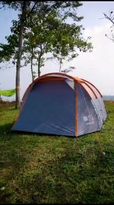 Tenda Camping Family Kapasitas 5 Orang Aluminium Alloy PU 3000MM Waterproof Double Layer