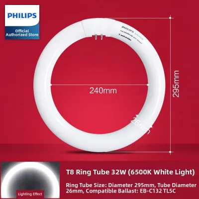 Philips Circular Ring Light Source T5 T8 Fluorescent Lamp 22W 32W 40W 55W Ceiling Mounted Lamp Home Decor Lighting