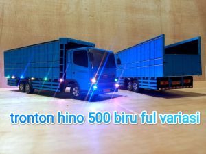 PROMO OK GAS MINIATUR TRUK TRONTON HINO BIRU FUL VARIASI