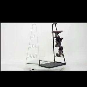 Vacuum Cleaner Storage Rack Mini Foldable Vacuum Cleaner Stand Holder with Three Brush Holder Slots for Mops Brooms Vacuums Scrapers and Other Cleaning Tools