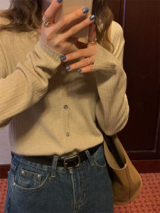 Lightweight Knitted V-Neck Womens Cardigan Spring Summer Autumn Seasonal Base Layer Top Outerwear Sun Protection Coat