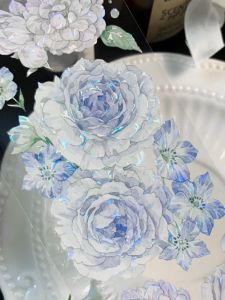 Pet Tape Sub-Packaging Palette Notebook Workshop Spring and Happy Easiest for Match White with Flowers Goka Flow Hemp Tape