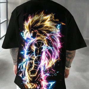 เสื้อยืดคอกลมแขนสั้นลายดราก้อนบอล โกคู ผ้าฝ้าย ระบายอากาศได้ดี สไตล์อเมริกัน สำหรับผู้ชายและผู้หญิง ใส่สบายในฤดูร้อน