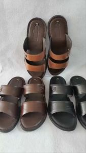 Dép nam da hai quai Trường Hải da bò thật 3 màu nâuđen vàng DN125MĐ