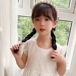 Bando Mutiara Kepang Anak Perempuan & Aksesoris OOTD Korea