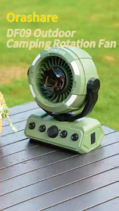 Orashare DF09 20000mAh Rechargeable Camping Fan 100-Speed Remote 180° Oscillating With LED Light