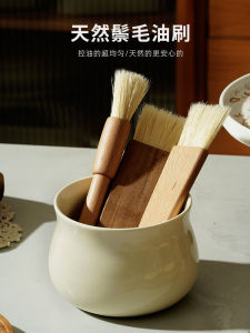 Natural Bristle Brush for Baking Cleaning BBQ Cooking Steak Egg Liquid Soft Bristle Kitchen Utensil BBQ Brush for Grilling