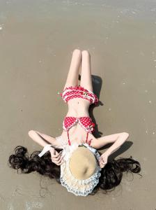 Bộ Đồ Bơi Bikini Dài Tay Pure Desire Phong Cách Mới 2025 Của Little Cherry Bộ Đồ Bơi Hai Mảnh Kiểu Váy Dễ Thương Dành Cho Nữ