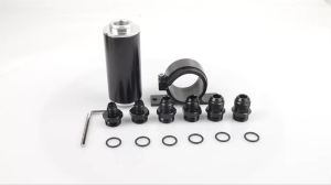 50MM Universal Aluminum Fuel Filter with AN6 AN8 AN10 Adapters & Mounting Bracket & Wrench Cleanable Easy Install