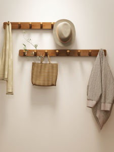 Simple Wall Mounted Clothes Hook Key Holder Entrance Door Back Hanging Rack Bamboo Material New Chinese Style Home Furniture