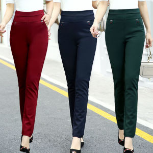 Spring Autumn New Style Loose Casual Pants High Waist Elastic Long Straight Leg Pants for Middle Aged And Elderly Women