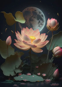 Kayou | Lotus Flower Digital Oil Painting Paint By Numbers Kit Canvas Hand Drawing Picture Home Wall Decor Art Gift for Friend Family