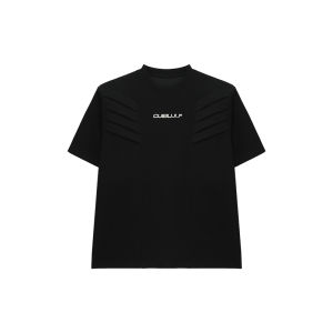 CuiBuju Original Design Shoulder Pad Short Sleeve T-Shirt Multi-Layer Structure Street Style Versatile Youth Fashion Summer Breathable