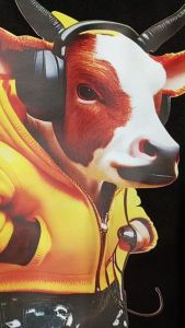 Kaos Pria 3 Dimensi Motif Animasi Sapi Tshirt Oblong Katun 24s H0527 By Hans & co