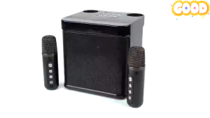 (FLASH SALE)Speaker Bluetooth YS-203 Karaoke 2 mikrofon nirkabel Mini nirkabel Musik Box Speaker