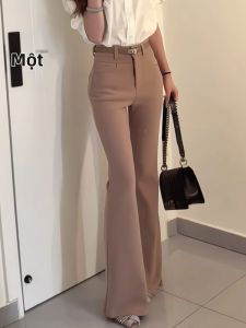 MANMI | Quần Dài Mỏng Đẹp Phong Cách Mùa Hè Màu Cà Phê Sáng