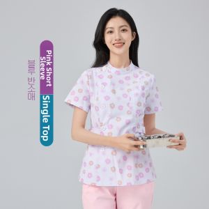 MUSIFAN | Summer Nurse Uniform Split Set Short Sleeve Long Sleeve Round Collar Floral Print