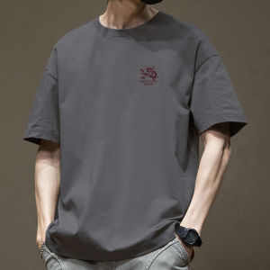 JIANMUJI | New Heavy Cotton Mens Loose Short Sleeve T-Shirt