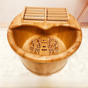 ถังอาบน้ำแบบถั่วสำหรับใช้ในบ้านทำจากไม้ ถังอาบน้ำแบบอบอุ่น ถังอาบน้ำแบบมีความยาวข้อเท้า สปาเท้าแบบมีการนวด