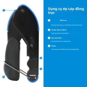 Kìm Bấm Cáp Đồng Trục RG59/6 Dụng Cụ Lắp Đặt Cáp Video Đầu F Đa Năng Dụng Cụ Bóc Vỏ Dây Thép Carbon