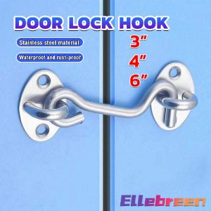 Windows Locks and Latches Sliding Door Lock Barn Gate Latch Stainless Steel Hook Locks Shower Room Hardware Accessories