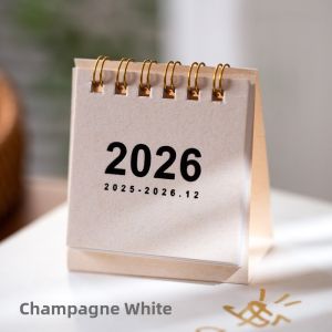 Mini Calendar 2025-2026 Simple Natural Style Work Study Plan Punch Desktop Calendar Tabletop Decorations Chinese Style Vertical Single Side Printed