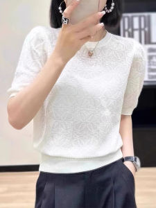 Premium New Spring Fashionable Versatile Rejuvenating Ice Silk Knit T-Shirt