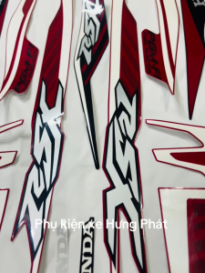 Bộ tem decal dán xe máy honda wave rsx đời 2020 2021 bánh căm màu đỏ trắng zin thái siêu đẹp