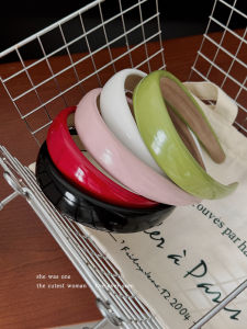 Băng Đô Tóc Rộng Màu Kẹo Sáng Bóng Cho Nữ 2025 Phong Cách Mới Cao Đầu Hàng Ngày Băng Đô Tóc Cầm Tay Ép Tóc