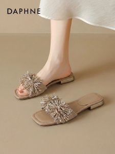 Daphne | Flats One-strap French Crystal Sandals