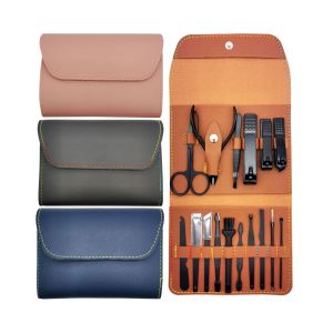 16Pcs Manicure and Pedicure Set Stainless Steel Nail Clipper Set Professional Trimmer Care Tool with PU Leather Case