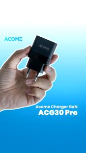 ACOME GaN30 Pro / Nano Kepala Charger 30W Fast Charging PD/QC 3.0 Dual Port Support Laptop/iPad Garansi Resmi 1 Tahun