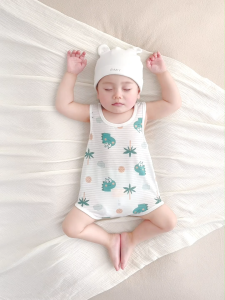 Modal Natural Fabric Summer Baby Bodysuit Vest Style Sleeveless Crawling Outfit for Kids Soft Skin-Friendly Cool & Breathable Healthy & Safe.