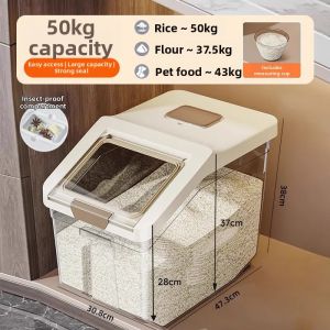 MIVOFIVO | Moisture Proof Insect Proof Airtight Rice Storage Container 50jin