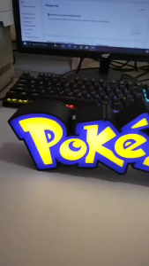 3d printed logo POKEMON with led light