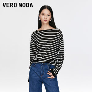 Vero Moda | Áo Sweater Len Sọc Dài Tay Mùa Thu Có Đệm Vai