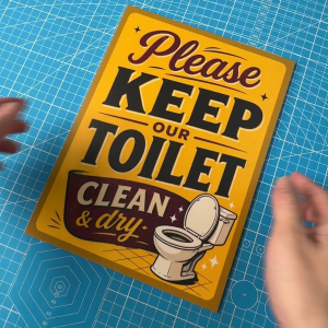 Please Keep Our Toilet Clean and Dry Sticker Sign Signboard Board Signage Bathroom Hygiene Jaga Kebersihan Tandas Bersih