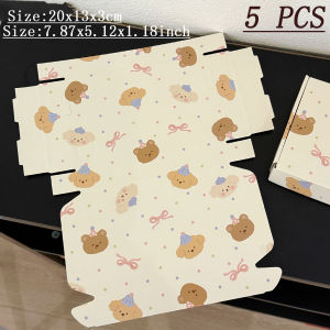 5 Pcs Cute Milk Yellow Cute Pet Airplane Box Packaging Box Gift Box Thickened Square Box