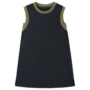 Hacikis Kids Cotton Summer Dress Girls Vest Skirt Casual Versatile Blue Childrens Clothing Sweet Style Short Sleeve Dresses