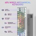 AULA F3261 RGB effect USB Mini Mechanical Gaming Keyboard Red Switch 61 Keys Wired Separated detachable cable for Mac Windows. 
